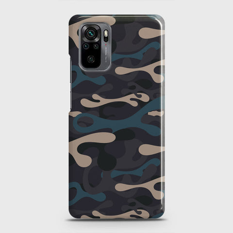 Xiaomi Redmi Note 10 4G Cover - Camo Series - Blue & Grey Design - Matte Finish - Snap On Hard Case with LifeTime Colors Guarantee