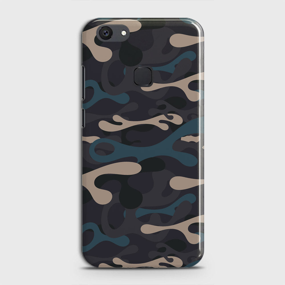 Vivo V7 Plus Cover - Camo Series - Blue & Grey Design - Matte Finish - Snap On Hard Case with LifeTime Colors Guarantee