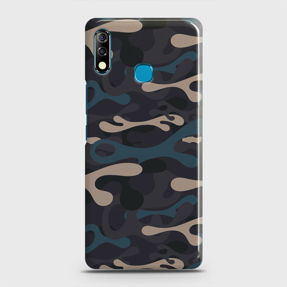 Infinix Hot 8 Lite Cover - Camo Series - Blue & Grey Design - Matte Finish - Snap On Hard Case with LifeTime Colors Guarantee