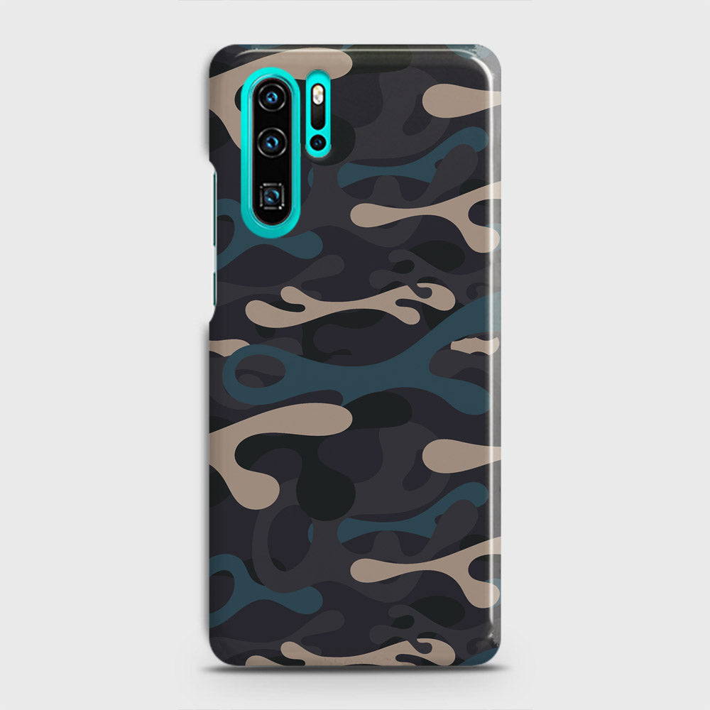 Huawei P30 Pro Cover - Camo Series - Blue & Grey Design - Matte Finish - Snap On Hard Case with LifeTime Colors Guarantee