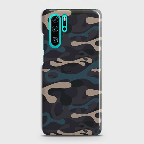 Huawei P30 Pro Cover - Camo Series - Blue & Grey Design - Matte Finish - Snap On Hard Case with LifeTime Colors Guarantee