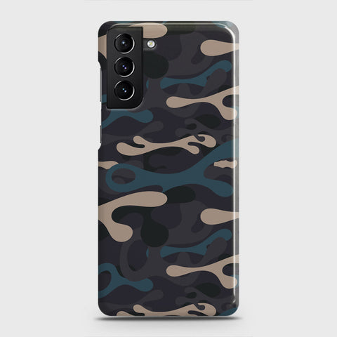 Samsung Galaxy S21 Plus 5G Cover - Camo Series - Blue & Grey Design - Matte Finish - Snap On Hard Case with LifeTime Colors Guarantee