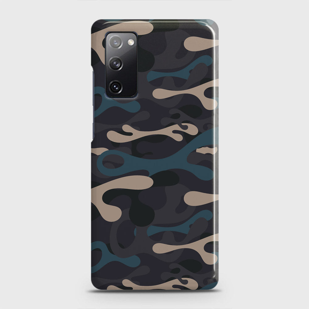 Samsung Galaxy S20 FE Cover - Camo Series - Blue & Grey Design - Matte Finish - Snap On Hard Case with LifeTime Colors Guarantee