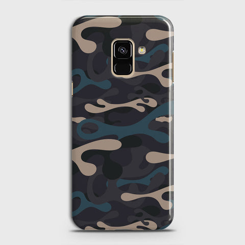 Samsung Galaxy A6 2018 Cover - Camo Series - Blue & Grey Design - Matte Finish - Snap On Hard Case with LifeTime Colors Guarantee