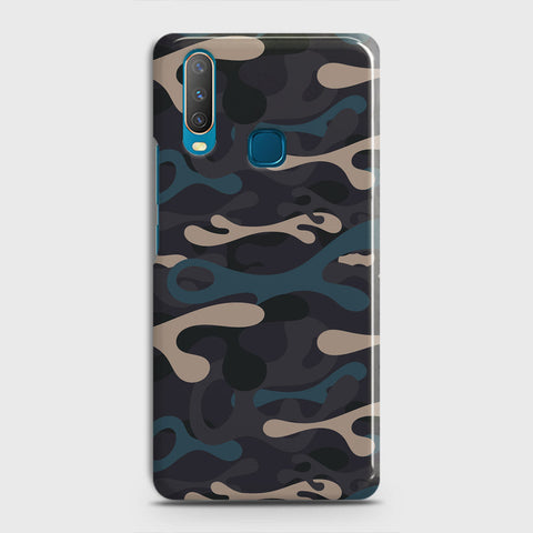 Vivo Y17 Cover - Camo Series - Blue & Grey Design - Matte Finish - Snap On Hard Case with LifeTime Colors Guarantee