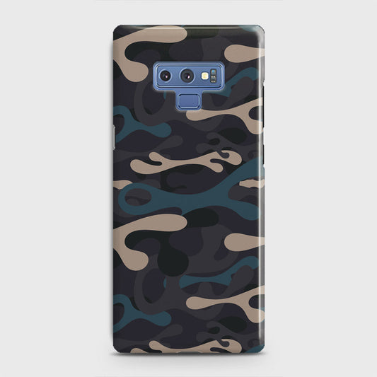 Samsung Galaxy Note 9 Cover - Camo Series - Blue & Grey Design - Matte Finish - Snap On Hard Case with LifeTime Colors Guarantee