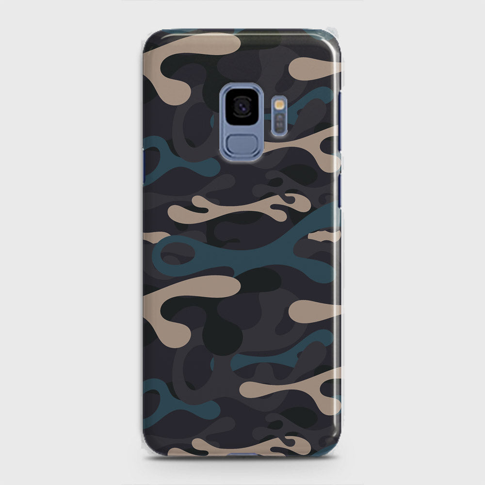 Samsung Galaxy S9 Cover - Camo Series - Blue & Grey Design - Matte Finish - Snap On Hard Case with LifeTime Colors Guarantee