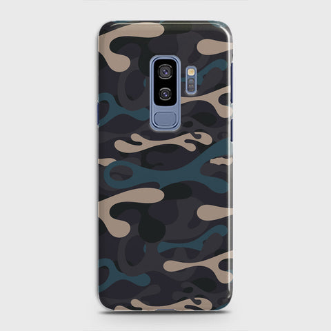 Samsung Galaxy S9 Plus Cover - Camo Series - Blue & Grey Design - Matte Finish - Snap On Hard Case with LifeTime Colors Guarantee