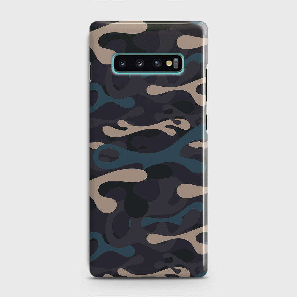 Samsung Galaxy S10 Plus Cover - Camo Series - Blue & Grey Design - Matte Finish - Snap On Hard Case with LifeTime Colors Guarantee