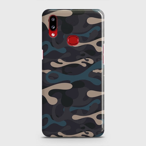 Samsung Galaxy A10s Cover - Camo Series - Blue & Grey Design - Matte Finish - Snap On Hard Case with LifeTime Colors Guarantee