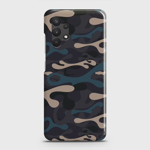 Samsung Galaxy A32 Cover - Camo Series - Blue & Grey Design - Matte Finish - Snap On Hard Case with LifeTime Colors Guarantee