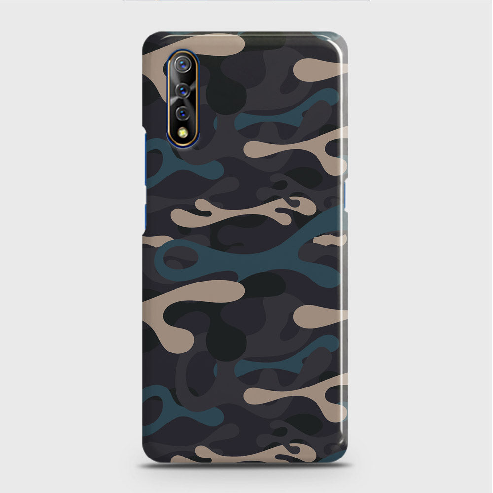 Vivo S1 Cover - Camo Series - Blue & Grey Design - Matte Finish - Snap On Hard Case with LifeTime Colors Guarantee