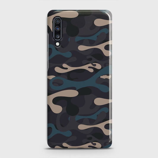 Samsung Galaxy A70 Cover - Camo Series - Blue & Grey Design - Matte Finish - Snap On Hard Case with LifeTime Colors Guarantee