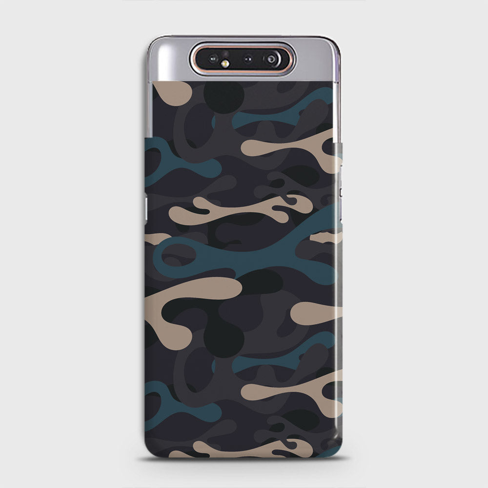 Samsung Galaxy A80 Cover - Camo Series - Blue & Grey Design - Matte Finish - Snap On Hard Case with LifeTime Colors Guarantee