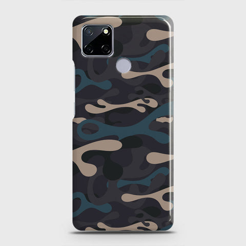 Realme C12 Cover - Camo Series - Blue & Grey Design - Matte Finish - Snap On Hard Case with LifeTime Colors Guarantee