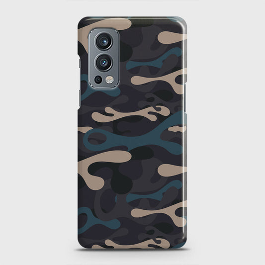 OnePlus Nord 2 Cover - Camo Series - Blue & Grey Design - Matte Finish - Snap On Hard Case with LifeTime Colors Guarantee