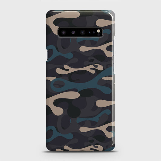 Samsung Galaxy S10 5G Cover - Camo Series - Blue & Grey Design - Matte Finish - Snap On Hard Case with LifeTime Colors Guarantee