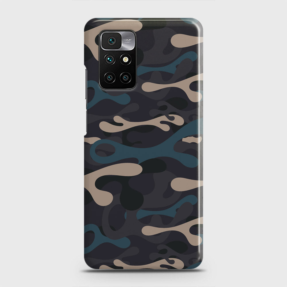 Xiaomi Redmi 10 Cover - Camo Series - Blue & Grey Design - Matte Finish - Snap On Hard Case with LifeTime Colors Guarantee