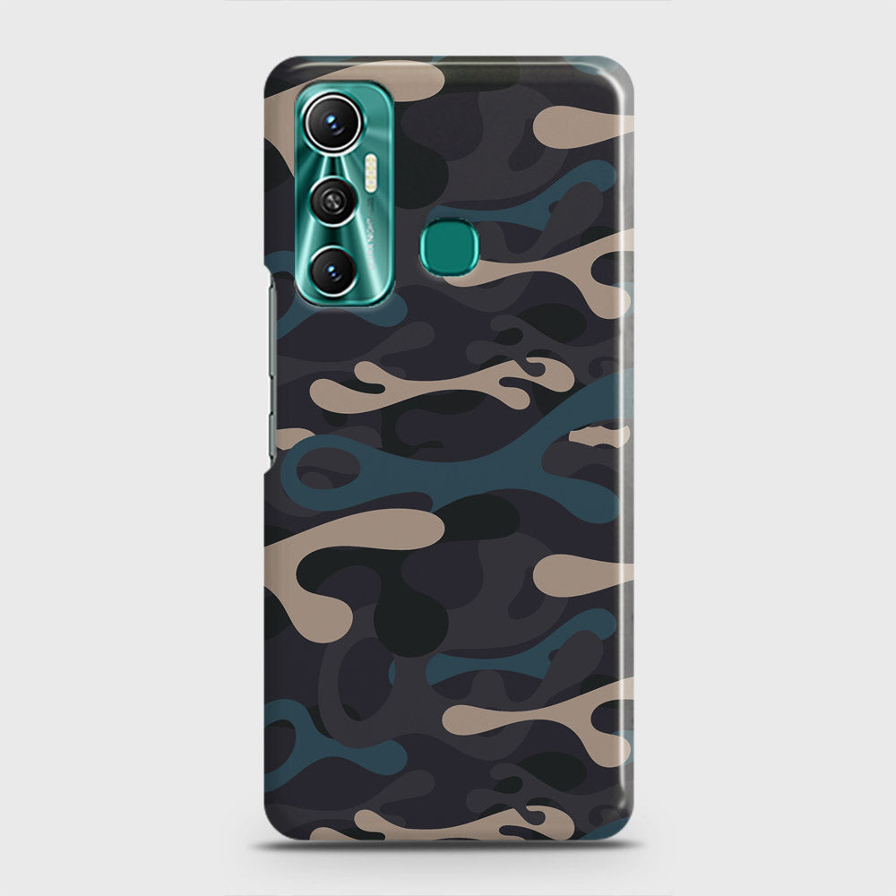 Infinix Hot 11 Cover - Camo Series - Blue & Grey Design - Matte Finish - Snap On Hard Case with LifeTime Colors Guarantee