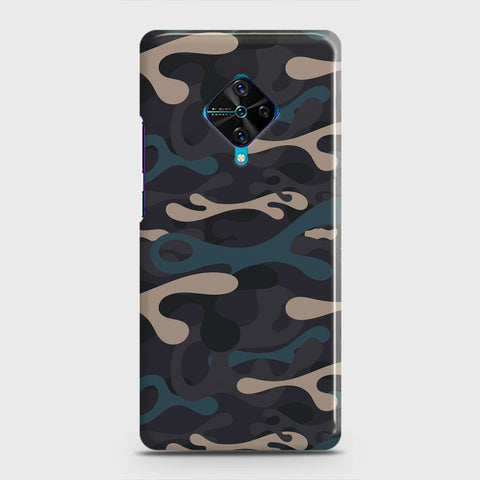 Vivo S1 Pro  Cover - Camo Series - Blue & Grey Design - Matte Finish - Snap On Hard Case with LifeTime Colors Guarantee