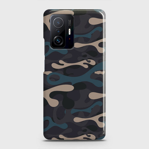 Xiaomi 11T Pro Cover - Camo Series - Blue & Grey Design - Matte Finish - Snap On Hard Case with LifeTime Colors Guarantee