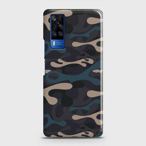 Vivo Y33  Cover - Camo Series - Blue & Grey Design - Matte Finish - Snap On Hard Case with LifeTime Colors Guarantee