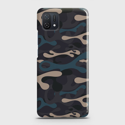 Oppo A16K Cover - Camo Series - Blue & Grey Design - Matte Finish - Snap On Hard Case with LifeTime Colors Guarantee