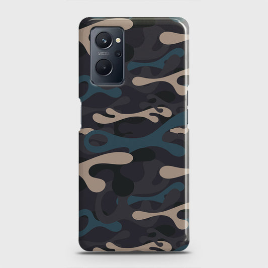 Realme 9i Cover - Camo Series - Blue & Grey Design - Matte Finish - Snap On Hard Case with LifeTime Colors Guarantee