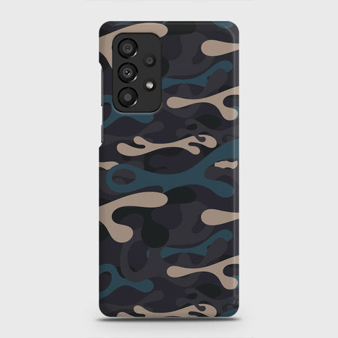 Samsung Galaxy A23 Cover - Camo Series - Blue & Grey Design - Matte Finish - Snap On Hard Case with LifeTime Colors Guarantee