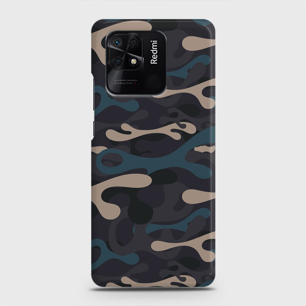 Xiaomi Redmi 10C Cover - Camo Series - Blue & Grey Design - Matte Finish - Snap On Hard Case with LifeTime Colors Guarantee