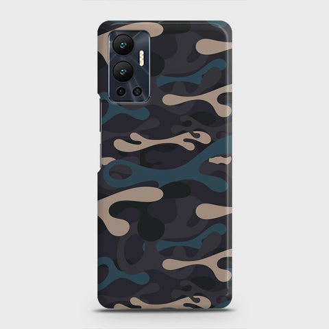 Infinix Hot 12 Cover - Camo Series - Blue & Grey Design - Matte Finish - Snap On Hard Case with LifeTime Colors Guarantee