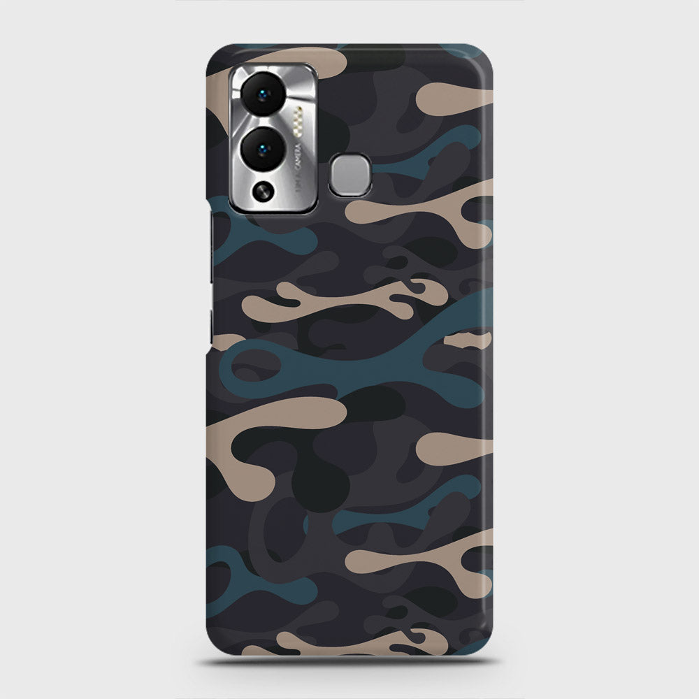 Infinix Hot 12 Play Cover - Camo Series - Blue & Grey Design - Matte Finish - Snap On Hard Case with LifeTime Colors Guarantee