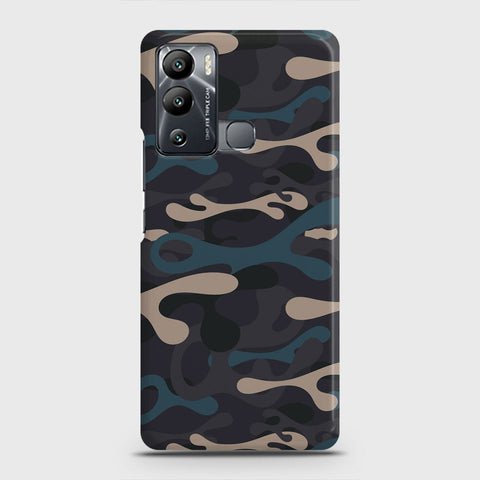 Infinix Hot 12i Cover - Camo Series - Blue & Grey Design - Matte Finish - Snap On Hard Case with LifeTime Colors Guarantee