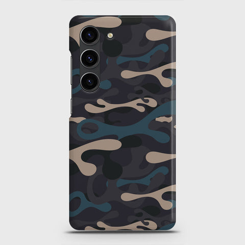 Samsung Galaxy S23 Cover - Camo Series - Blue & Grey Design - Matte Finish - Snap On Hard Case with LifeTime Colors Guarantee