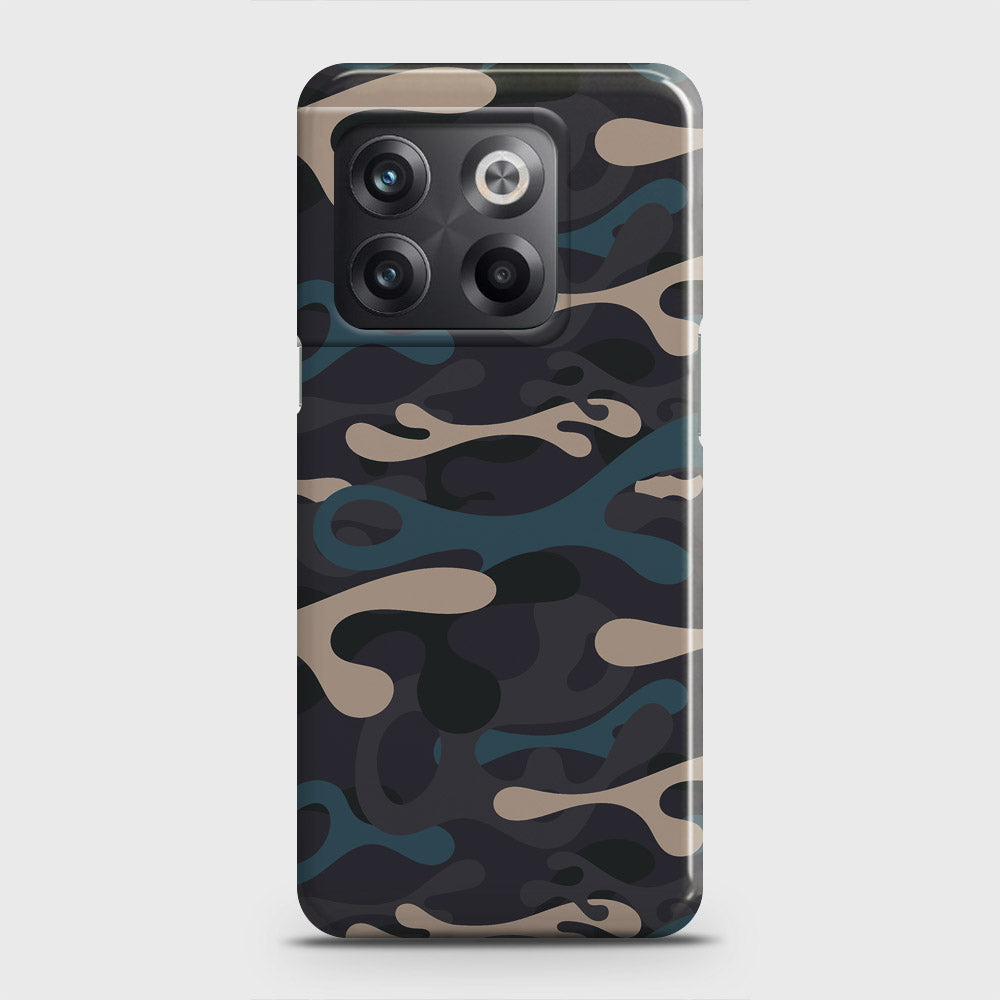 OnePlus 10T Cover - Camo Series - Blue & Grey Design - Matte Finish - Snap On Hard Case with LifeTime Colors Guarantee