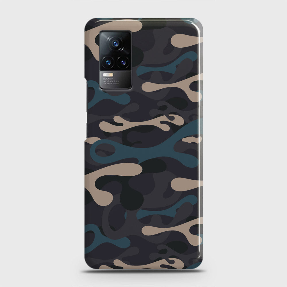 Vivo V21e  Cover - Camo Series - Blue & Grey Design - Matte Finish - Snap On Hard Case with LifeTime Colors Guarantee