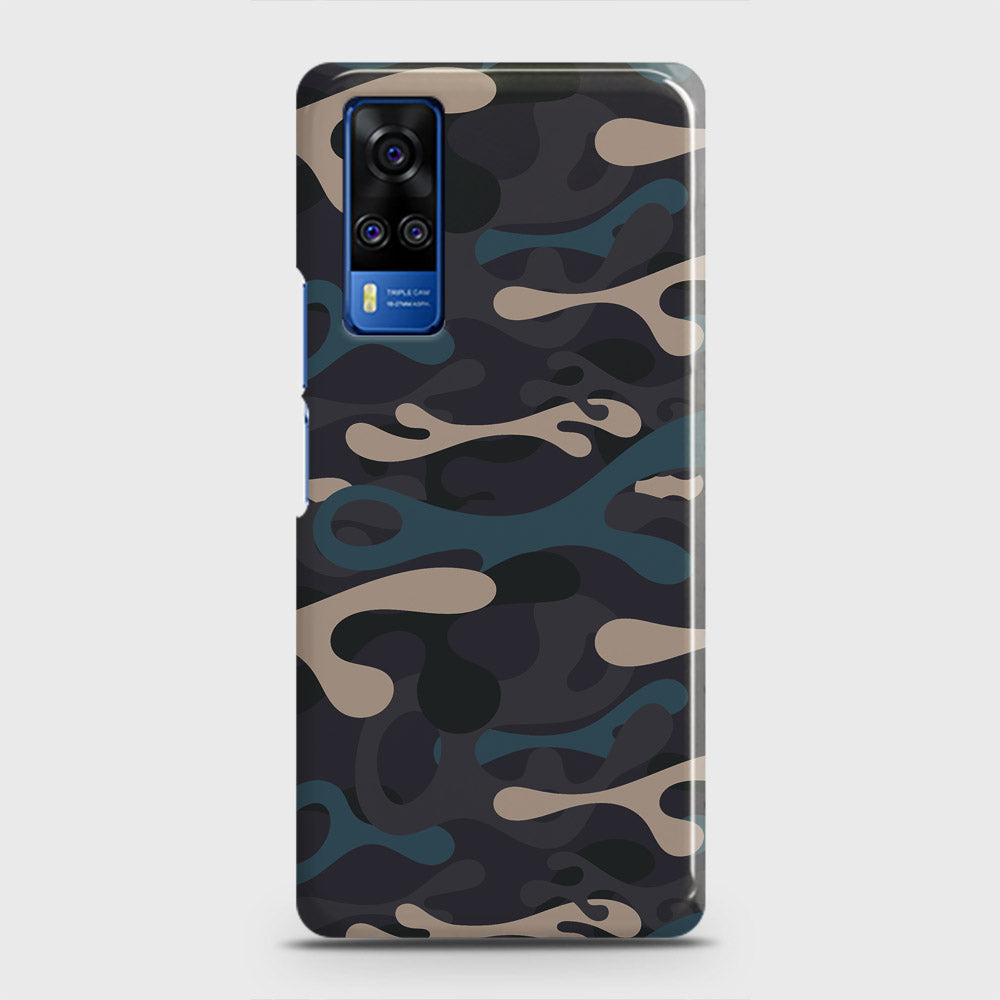 Vivo Y51s  Cover - Camo Series - Blue & Grey Design - Matte Finish - Snap On Hard Case with LifeTime Colors Guarantee