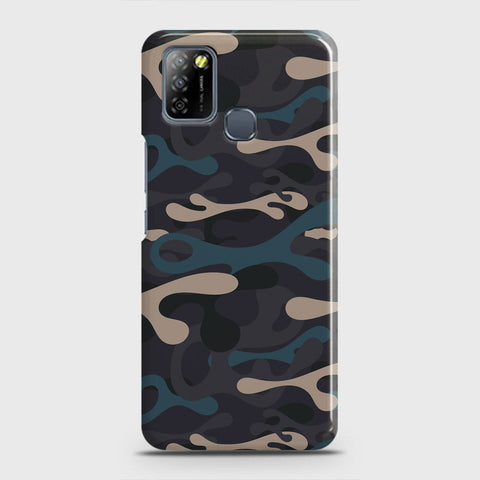 Infinix Smart 5 Cover - Camo Series - Blue & Grey Design - Matte Finish - Snap On Hard Case with LifeTime Colors Guarantee