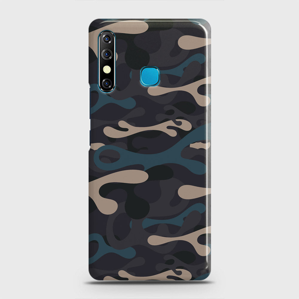 Tecno Spark 4 Cover - Camo Series - Blue & Grey Design - Matte Finish - Snap On Hard Case with LifeTime Colors Guarantee