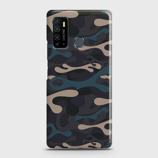 Infinix Hot 9 Pro Cover - Camo Series - Blue & Grey Design - Matte Finish - Snap On Hard Case with LifeTime Colors Guarantee