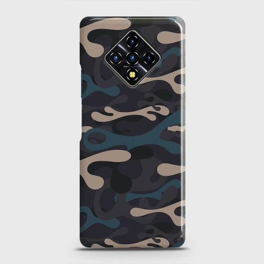 Infinix Zero 8 Cover - Camo Series - Blue & Grey Design - Matte Finish - Snap On Hard Case with LifeTime Colors Guarantee