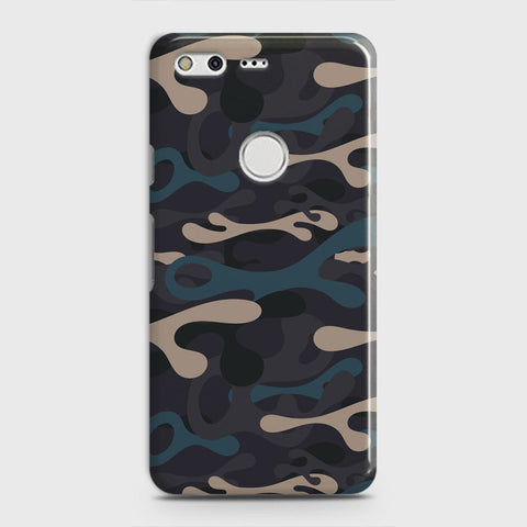Google Pixel XL Cover - Camo Series - Blue & Grey - Matte Finish - Snap On Hard Case with LifeTime Colors Guarantee