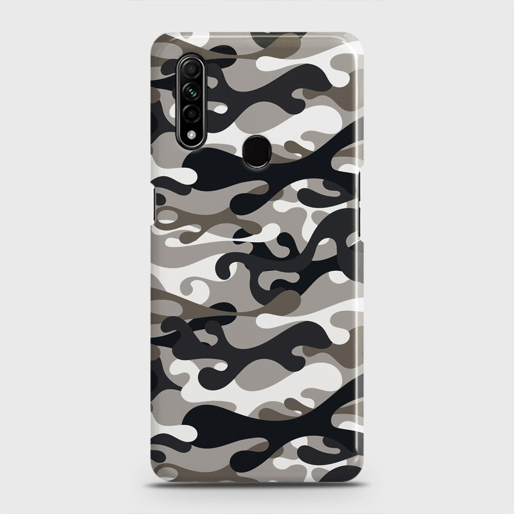Oppo A8 Cover - Camo Series - Black & Olive Design - Matte Finish - Snap On Hard Case with LifeTime Colors Guarantee