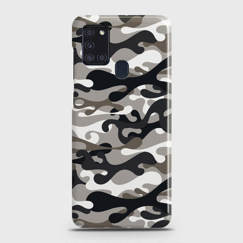 Samsung Galaxy A21s Cover - Camo Series - Black & Olive Design - Matte Finish - Snap On Hard Case with LifeTime Colors Guarantee