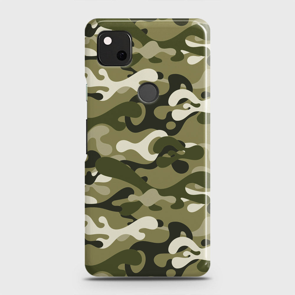 Google Pixel 4a Cover - Camo Series - Light Green Design - Matte Finish - Snap On Hard Case with LifeTime Colors Guarantee