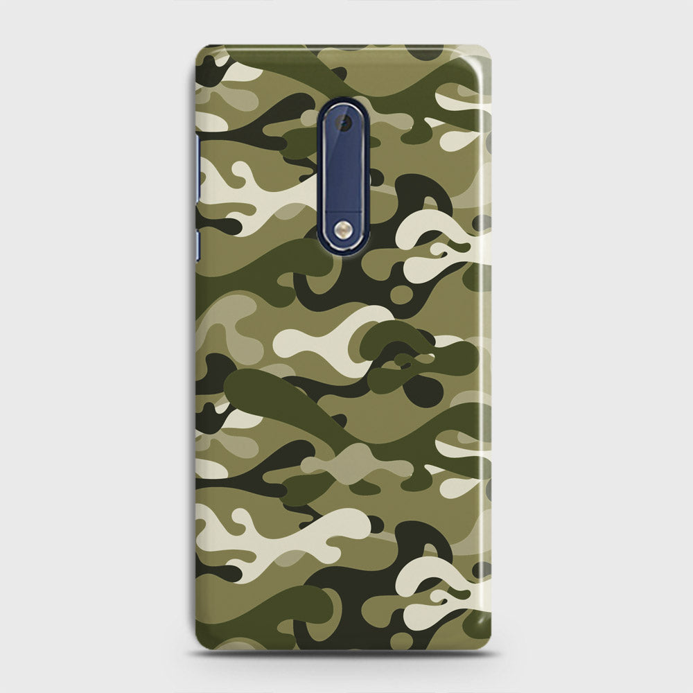 Nokia 5 Cover - Camo Series - Light Green Design - Matte Finish - Snap On Hard Case with LifeTime Colors Guarantee