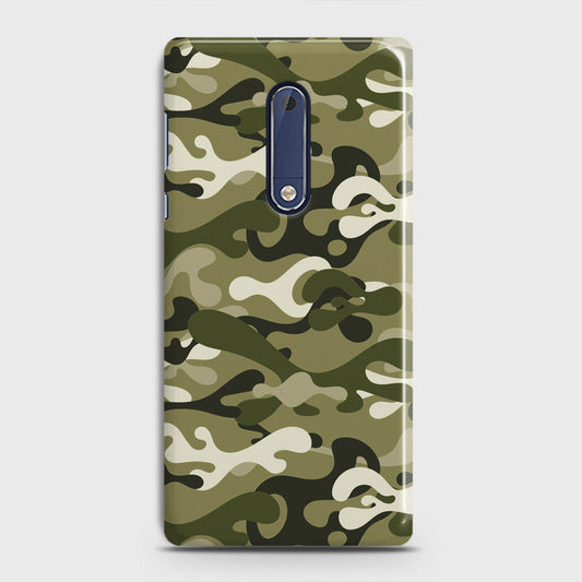 Nokia 5 Cover - Camo Series - Light Green Design - Matte Finish - Snap On Hard Case with LifeTime Colors Guarantee