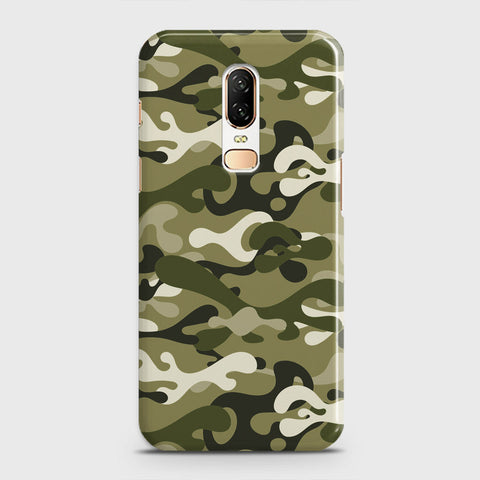 OnePlus 6  Cover - Camo Series - Light Green Design - Matte Finish - Snap On Hard Case with LifeTime Colors Guarantee