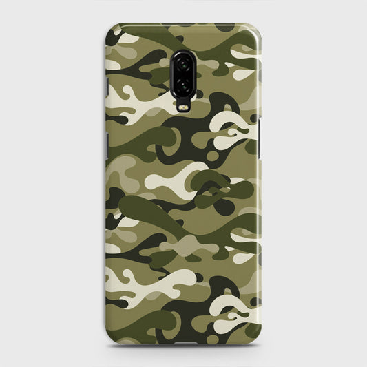 OnePlus 6T  Cover - Camo Series - Light Green Design - Matte Finish - Snap On Hard Case with LifeTime Colors Guarantee