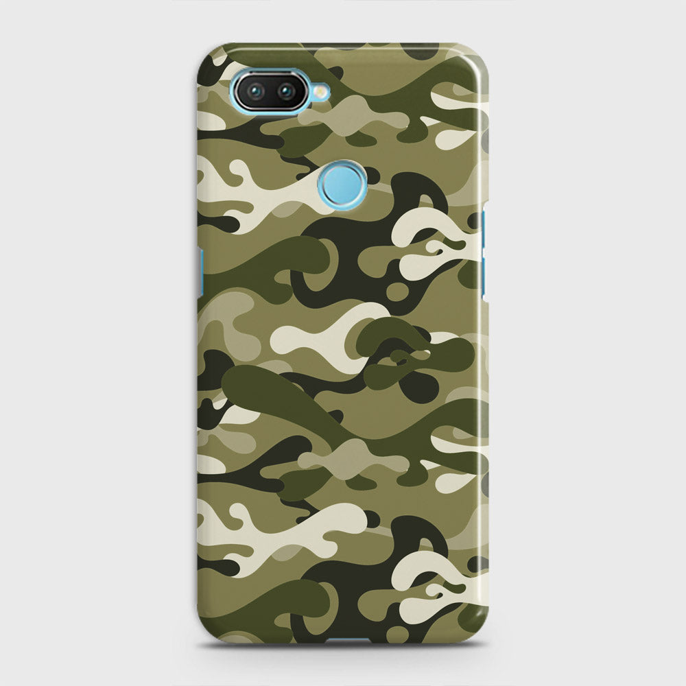 Realme 2 Cover - Camo Series - Light Green Design - Matte Finish - Snap On Hard Case with LifeTime Colors Guarantee